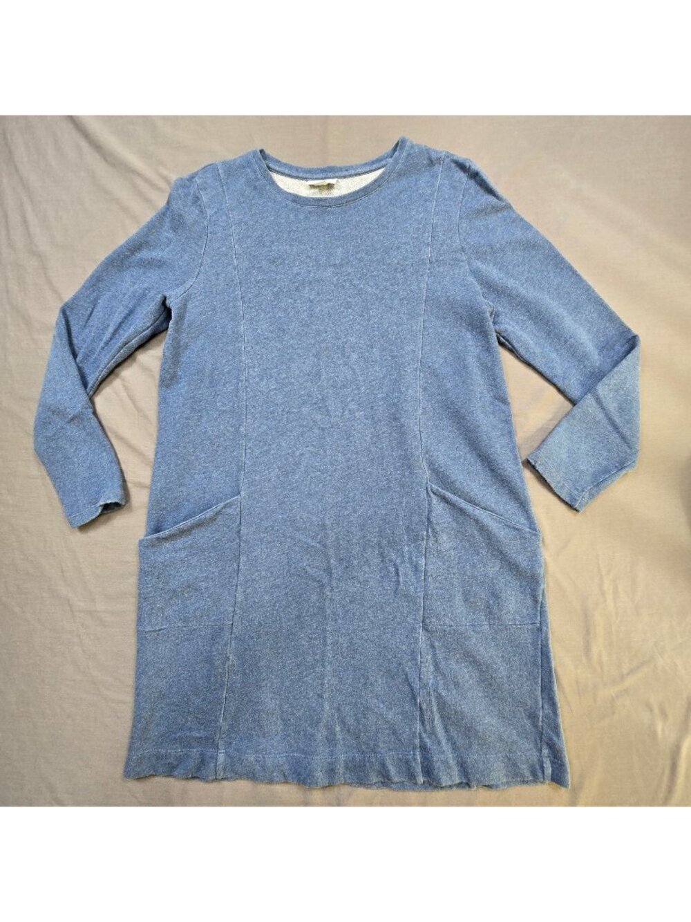 J Jill Medium Long Sleeve Blue 100% Cotton Dress Casual Pullover W/ Pockets